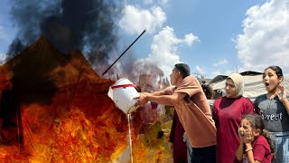 شو بصير معنا في غزة || الخيمه ولعت نار !!!؟