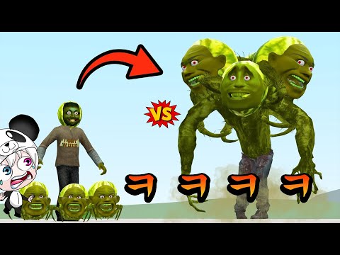 엄청난 파워를 가진 좀비 린강멜론 케리어 타이탄이 등장했다!!!  누구든 한번 덤벼보라구!! 모두 박살내 버린다!! ㅠㅠ 애니메이션 상황극 [꿈토이 꿀잼 리액션]