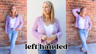 LEFT HANDED CROCHET: Easy Summer Cardigan - Step By Step Tutorial