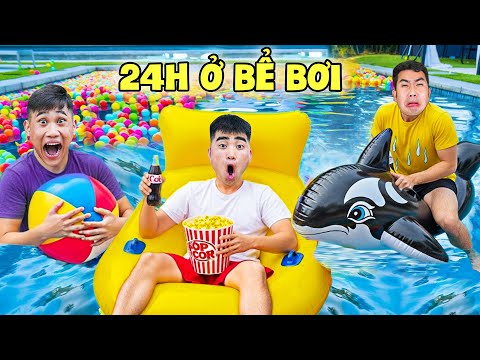 Gấu Đỏ TV - Thử Thách Người Cuối Cùng Còn Ở Bể Bơi Sẽ Thắng 10 Triệu