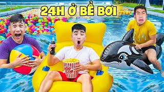 Gấu Đỏ TV - Thử Thách Người Cuối Cùng Còn Ở Bể Bơi Sẽ Thắng 10 Triệu