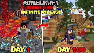 Surviving 100 Days in INFINITE Village Only World in Hardcore Minecraft