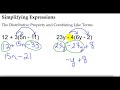 Distributing and Combining Like Terms in Algebra