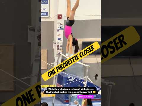 Pirouette: shaky, messy, but proud 😅 #Gymnastics #BeamGoals #Pirouette #gymnasticslife