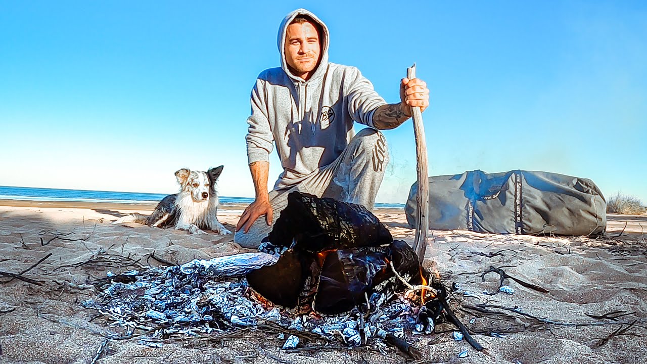 Solo Camping With No Food CATCH & COOK Fresh Fish On The Campfire (Part 2) - Ep 215