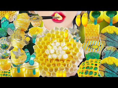 ASMR honey bee dessert MUKBANG thousand-layer honeycomb wasp larva cocoon wing candy EATING SOUNDS