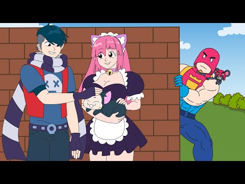 Brawl Stars Animation Moe vs Kit and Edgar with Pinku Pawlette