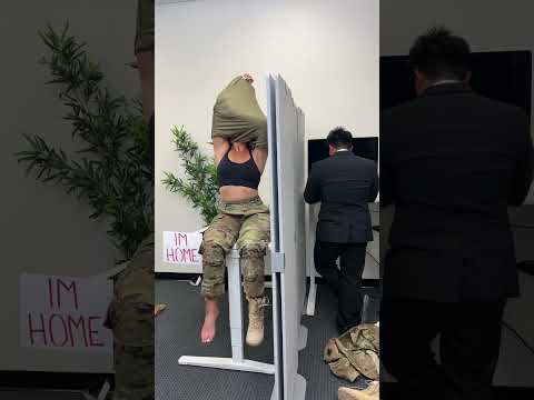 Wife surprises working husband at his office!