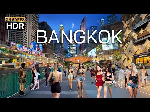 🇹🇭 4K HDR | Night Walk Downtown Bangkok 2025 - One of the World's Most Beautiful Cities