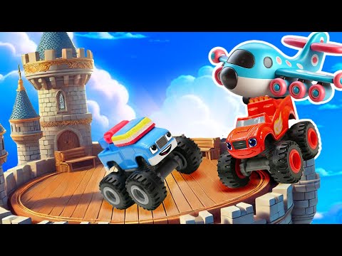 ¡Blaze salva a su amigo de la torre! Juguetes de The monster machines