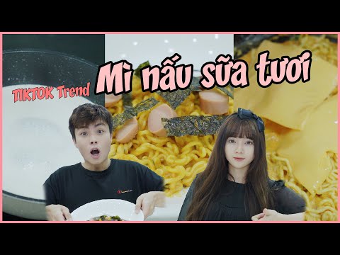 MÌ TÔM NẤU SỮA TƯƠI SIÊU NGON | TIKTOK TREND | LAN HƯƠNG LƯƠNG HUY #shorts