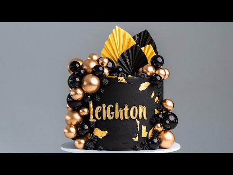 Gold and Black Sphere Cake Tutorial