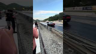 Ford ST runs high 7s vs hellcat ? #automobile #ford #fyp #dragracing #dodge #shorts