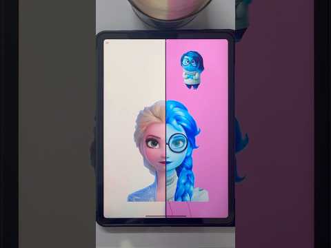 Princess Elsa in two style art devil and sadness