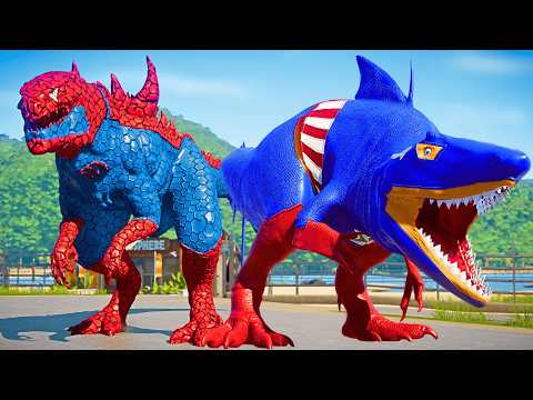 Captain America Dinosaur vs. Godzilla gen Spider-Man Dinosaur & Hulk, The Flash joined the Fight!