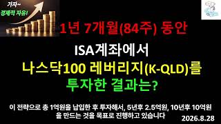 ISA계좌로 나스닥100 레버리지ETF(K-QLD)에 1년 7개월(84주) 투자한 결과는?