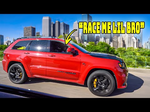 TRACKHAWK OWNER GETS MAD AFTER LOSING RACE!