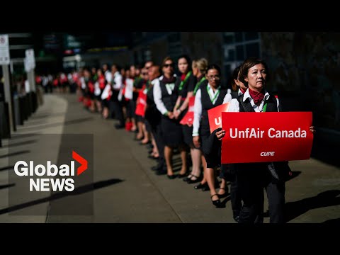 YouTube video thumbnail: “We Are not Compensated”: What Are Air Canada Flight Attendants Asking for as Strike Deadline Looms?