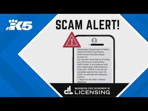 YouTube video thumbnail: Washington Officials Warn Against 'DMV' Scam Texts