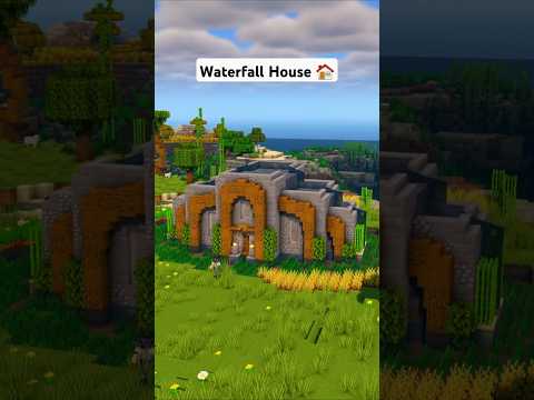 Minecraft Waterfall House Tutorial ๐ #minecraft
