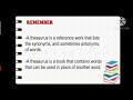 Dictionary and Thesaurus Usage