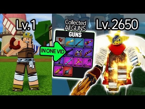 Noob To Max Level Using Only Guns and Collecting Every Guns in One Video! [Blox Fruits]