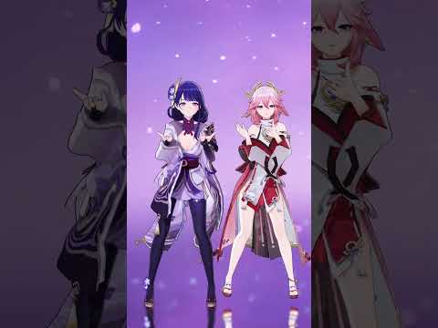 Raiden Yae Miko 愛包ダンスホール 【Genshin Impact MMD】 #raiden #yaemiko