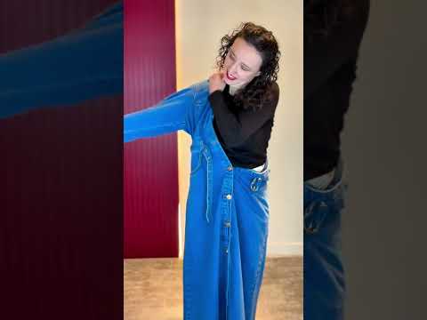 Vestido Midi Jeans com Cinto Flor de Lis