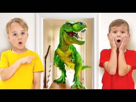 Dinosauriergeschichten für Kinder | Chris' Dinosaurierspielzeug erwacht in seinem Haus zum Leben