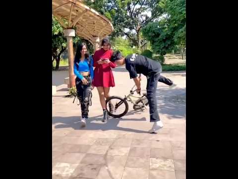 Cycle Stunt Competition Girls vs Boys #shorts