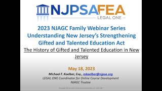 NJAGC Family Webinar Series: Understanding NJ's Strengthening Gifted & Talented Education Act
