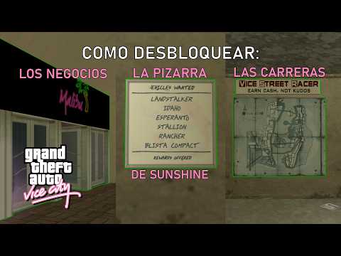 GTA Vice City - Como desbloquear la Pizarra de los 24 Vehículos, las Carreras Callejeras, y Negocios