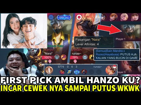 BUCIN DI ML & FIRST PICK PICK MALAH AMBIL HANZO KU , KITA LOCK CEWEK NYA SAMPAI PUTUS WKWK - MLBB