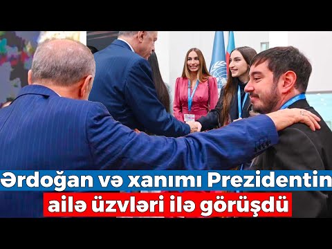 Ərdoğan prezidentin oğlu Heydərlə və gəlini ilə görüşdü