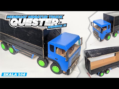 MEMBUAT MINIATUR TRUCK UD QUESTER WINGBOX DARI KARDUS || HANDMADE