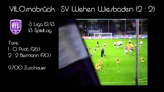 13. Spieltag VfL Osnabrück SV Wehen Wiesbaden (2:2) [Einlauf+Humba]
