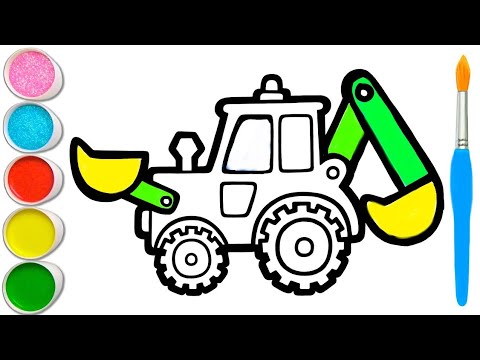 JCB Drawing, Painting, Coloring for Kids & Toddlers | Basic How to Draw, Paint Tips #3