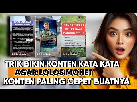 1000% LOLOS MONET‼️Trik Sakti Bikin Konten Kata-Kata Reupload Di Youtube Shorts