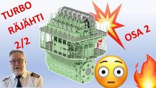 SHIP ENGINE TURBO EXPLODED PART 2/2. LAIVAMOOTTORIN TURBO RÄJÄHTI OSA 2/2 🔥💥🧯