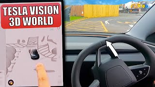 Tesla Vision has NIGHT VISION?! - Daytime vs Night vs No Lights! - HW4 High Fidelity 3D Park Assist