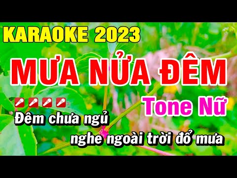 Karaoke Mưa Nửa Đêm Tông Nữ Nhạc Sống | Hoài Phong Organ