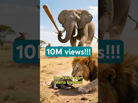 One Swing from Mama Elephant 빠따 맞는 사자
