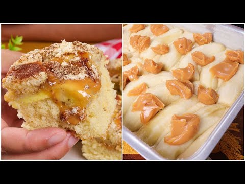 FAÇA HOJE MESMO!  A MELHOR RECEITA DE BOLO CUCA DE BANANA COM DOCE DE LEITE