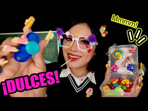 Te MAQUILLO con mis 🍭 DULCES ESCONDIDOS 🤫 en el SALÓN de clases 😱📚 I Ges ASMR