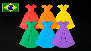 Como Fazer um Vestido de Origami Fácil e Bonito
