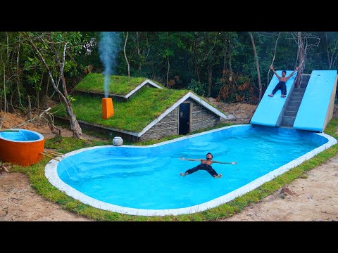 121 Days Building Underground House With Water Slide To Swimming Pool