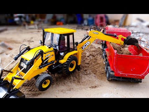 Testing My Homemade RC Backhoe JCB 3DX 1/8 scale