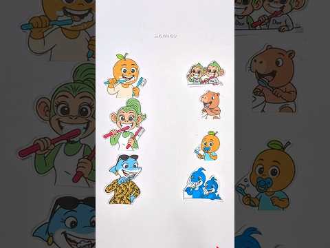 Mom Baby Brush Time! Italian Brainrot Line Art Challenge #viralvideo #memes #trending #shortsfeed