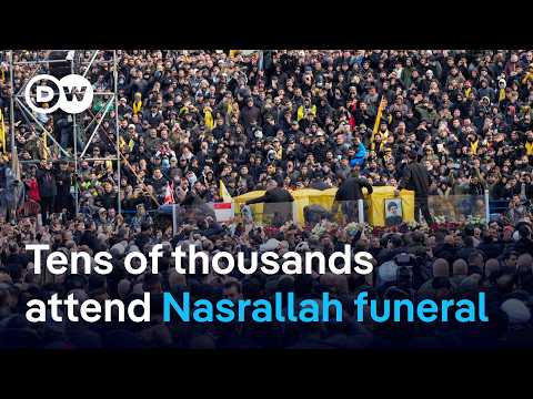 Thousands gather in Beirut for  funeral of former Hezbollah leader Hassan Nasrallah | DW News