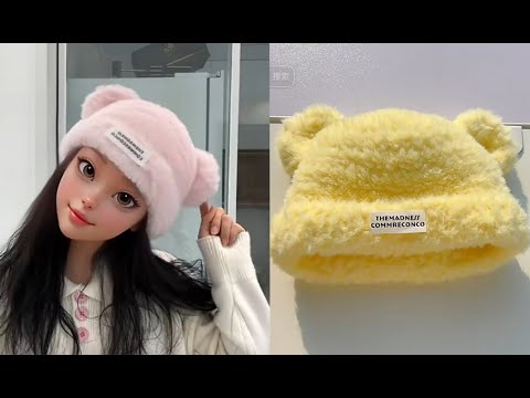 Cute Bear Ears Crochet Hat Tutorial.Easy to crochet for beginner.